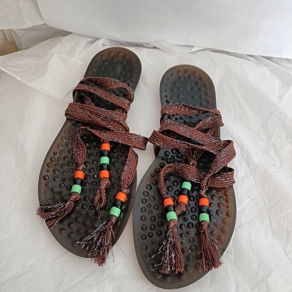 Jimmy Choo Waikiki Jelly Gladiator Tie Sandals Sz 37 - Picture 11 of 12